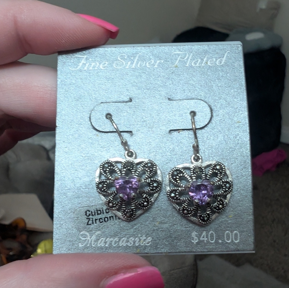 3/$15 Vintage Silver Plated Marcasite Earrings
